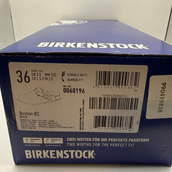 Birkenstock Woman’s Black Boston Super Grip Clogs- Size 36 W5 - Picture 8 of 8